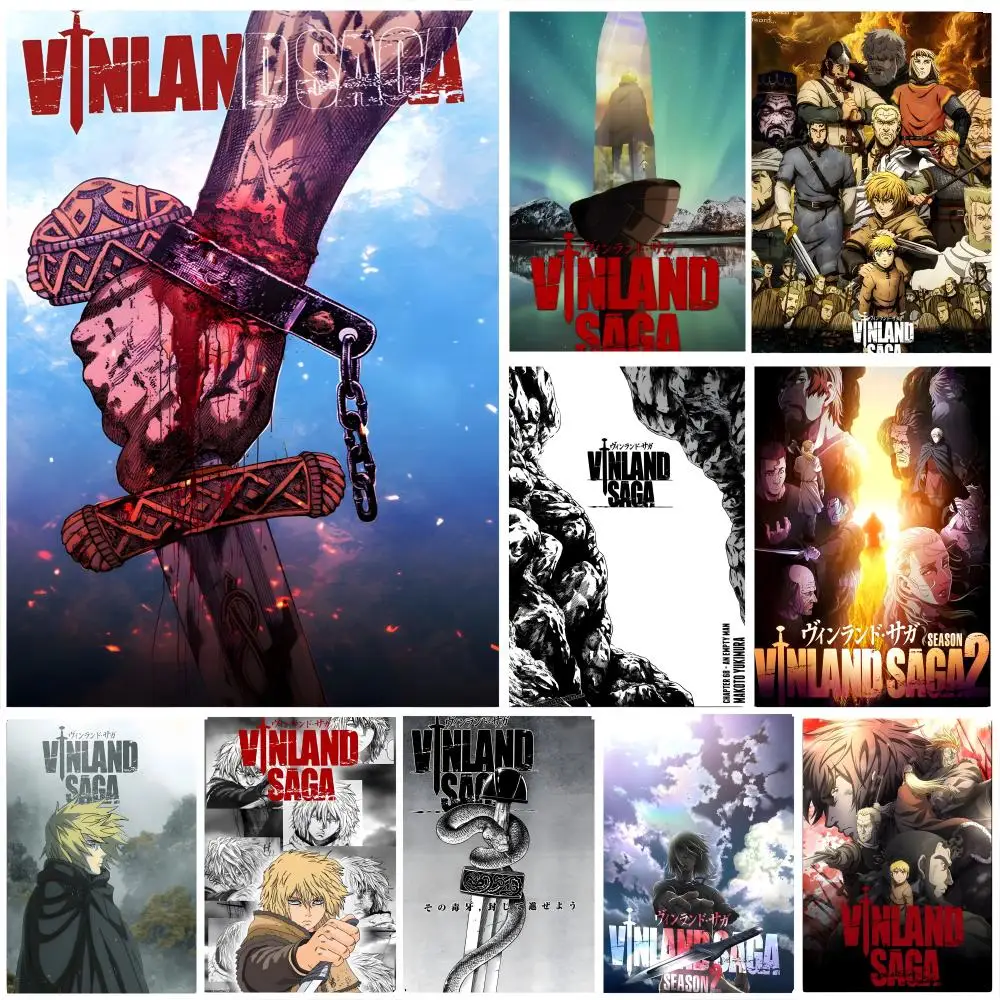 1 Stück Anime V-Vinlands Saga Comics Staffel-Poster Selbstklebende Kunst Wasserfeste Papieraufkleber Kaffeehaus Bar Zimmer Wanddekoration