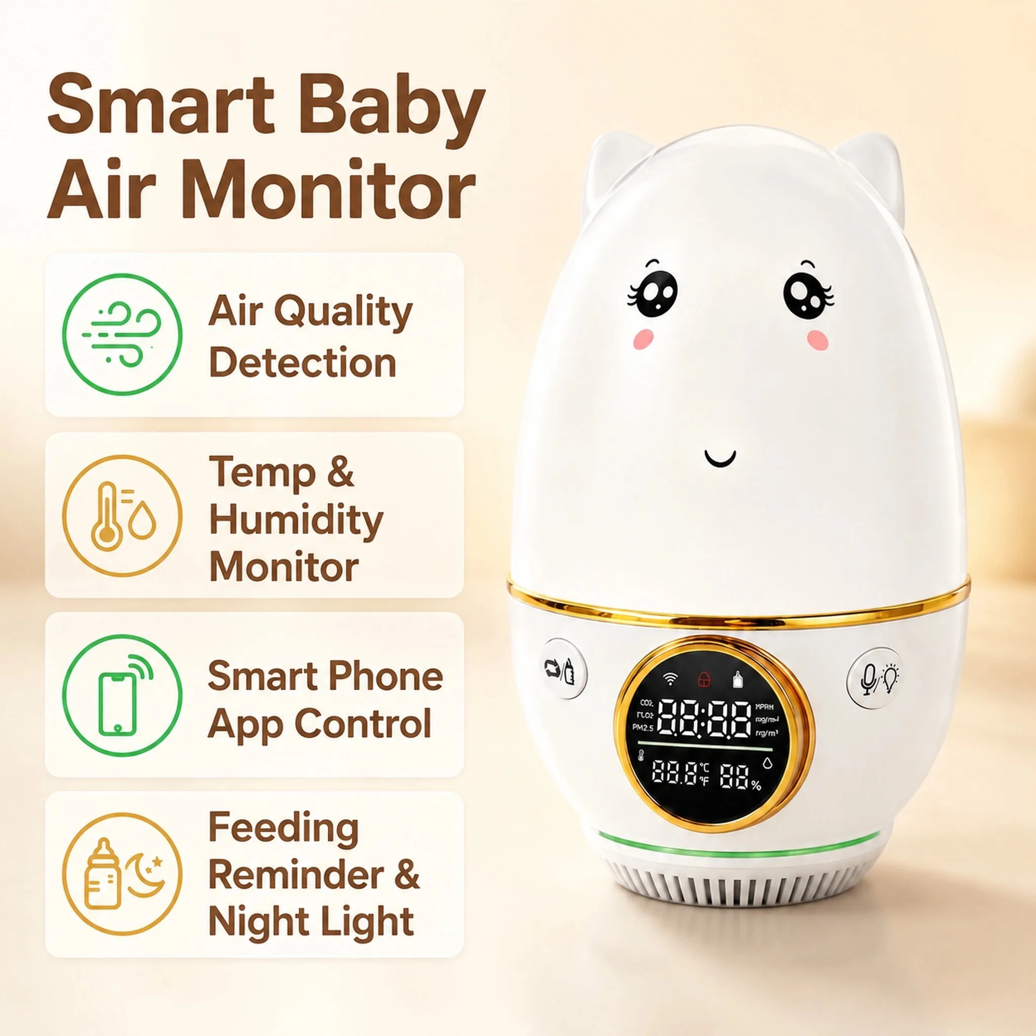 moniteur-pour-bebe-holdpeak-co₂±50ppm-temperature±1-℃-hum±1-rh-rappel-d'alimentation-5-voies-rgb-reglage-progressif-de-la-luminosite-alerte-push-pour-la-creche-ce