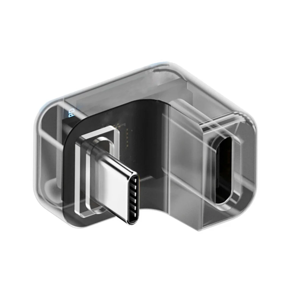 CableCC USB-C 수-암 익스텐션 어댑터, C타입 앵글 전류 전압 모니터링, LED 디스플레이, USB4.0, 40Gbps, 140W