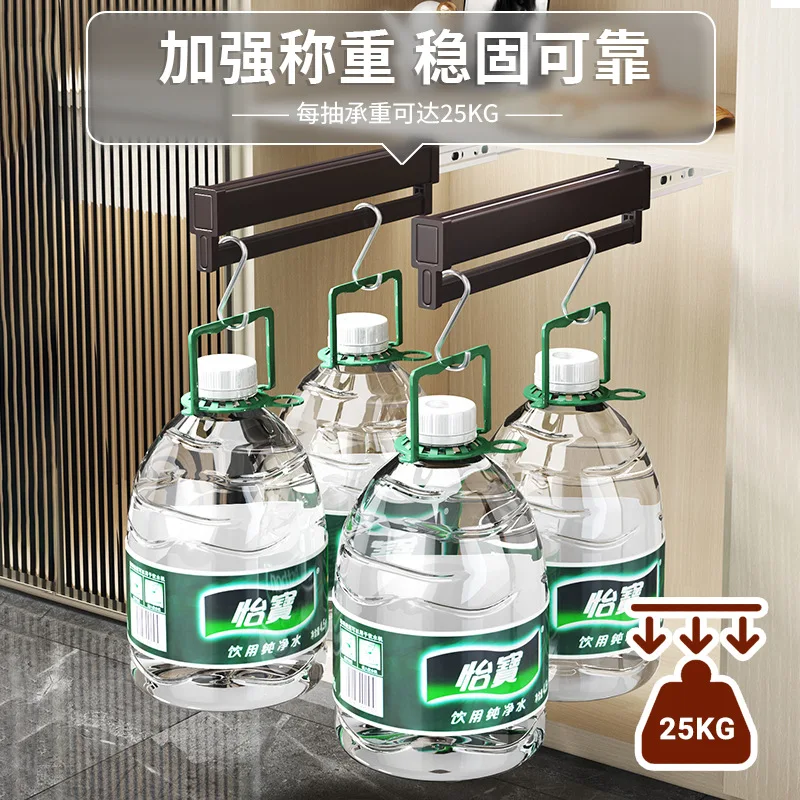 شماعة قابلة للسحب قابلة للسحب لغرفة الملابس المنزلية متعددة الوظائف مع رف سراويل مدمج منزلق عازل للتخميد #4