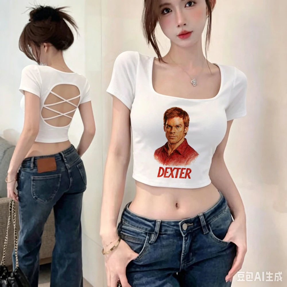 덱스터 모건 크롭탑 여성용 그래픽 일본 빈티지 재미있는 - Vintage Fashion For Sale 리뷰 및 가격