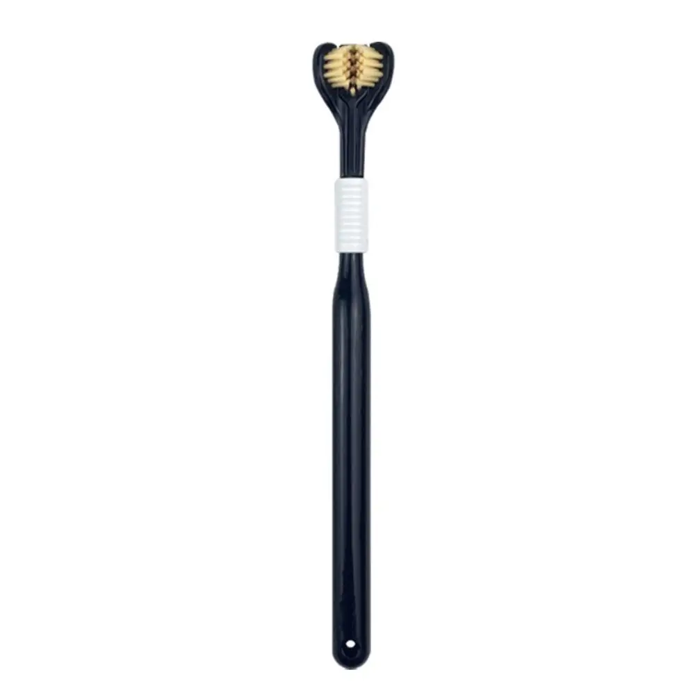 فرشاة أسنان احترافية محمولة ثلاثية الجوانب متينة للعناية بالفم فرشاة أسنان للكبار شعيرات ناعمة كشط اللسان فائق النعومة للنساء