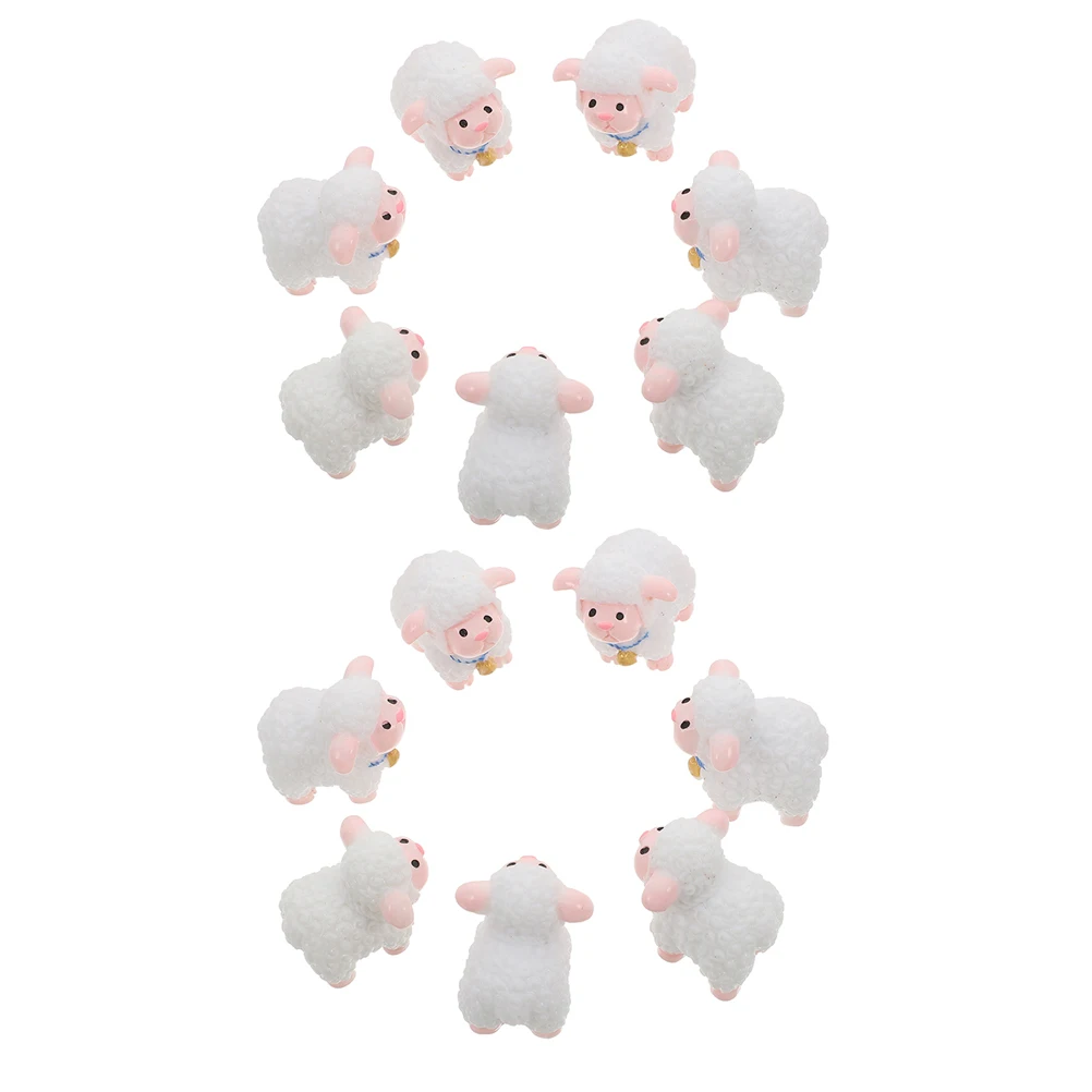 

18 шт. мини-украшения в виде животных, фигурка козы, овцы, крошечная статуя из смолы, мультяшные фигурки