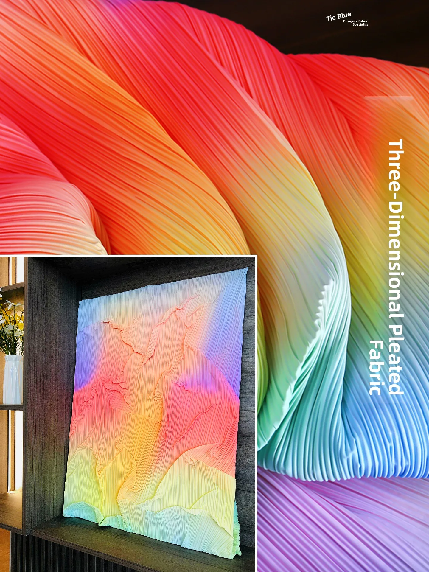 

Декоративный текстиль ручной работы для стен: градиентная складчатая ткань, материал для DIY-декора свадебного фона, пластичный текстурный художественный материал для рукоделия