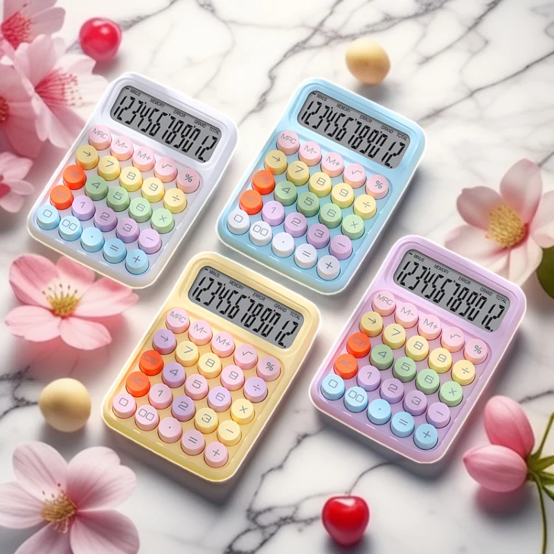 1pc 12-Digit Large Display Dopamine Calculator, Made Of High-Quality Material, Mechanical Keyboard, Suitable For School, Office, Retail, Classroom Prizes, Back To School