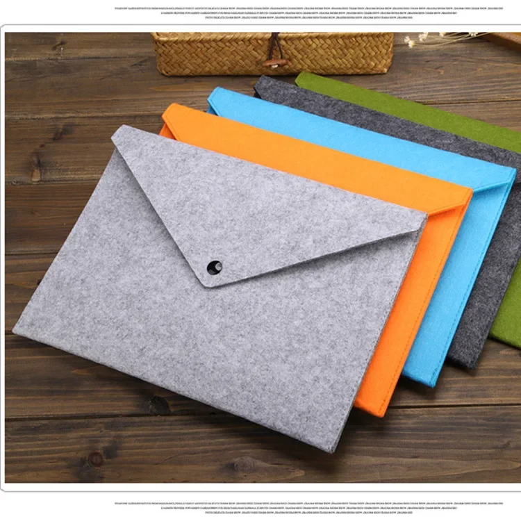 Ginflash 1PC Simple A4 Big Capacity Document Bag pad Business Briefcase File Folders Chemical Felt Filing Products 5colors