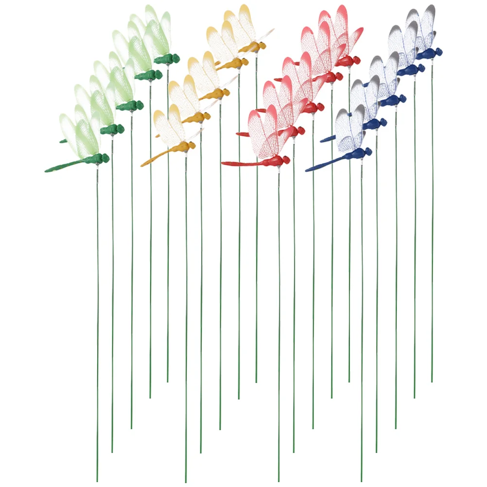 

20 Pcs Simulated Dragonfly Home Decoration Outdoor Artificial Plants Lawn Decorations Garden Stake Pvc Simulation Stakes