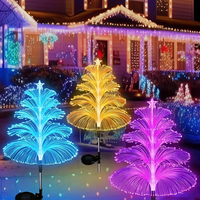 1 pack 2/5 Layer Solar Fountain Jellyfish Lights Christmas Tree Lights With Stars Colorful Color Changing LED Outdoor Lighting