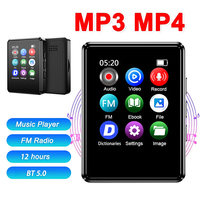1.8inch MP3 Player Built-in Speaker Bluetooth 5.0 MP4 Video Player Portable Music Player Walkman w/FM/Radio/Recording/E-Book