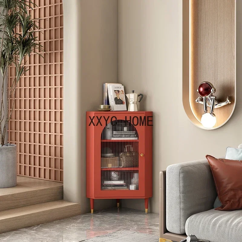 Licht Luxe Corner Cabinet Modern Minimalist Restaurant Corner Glass Wijn Opbergkast Kast
