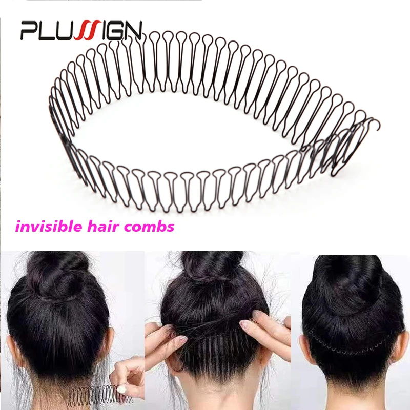 

Plussign 1Pcs Invisible Broken Hair Hairpin 10Cm 20Cm 30Cm Metal Hair Clip Flexible Comb Circle Headbands For Women And Men