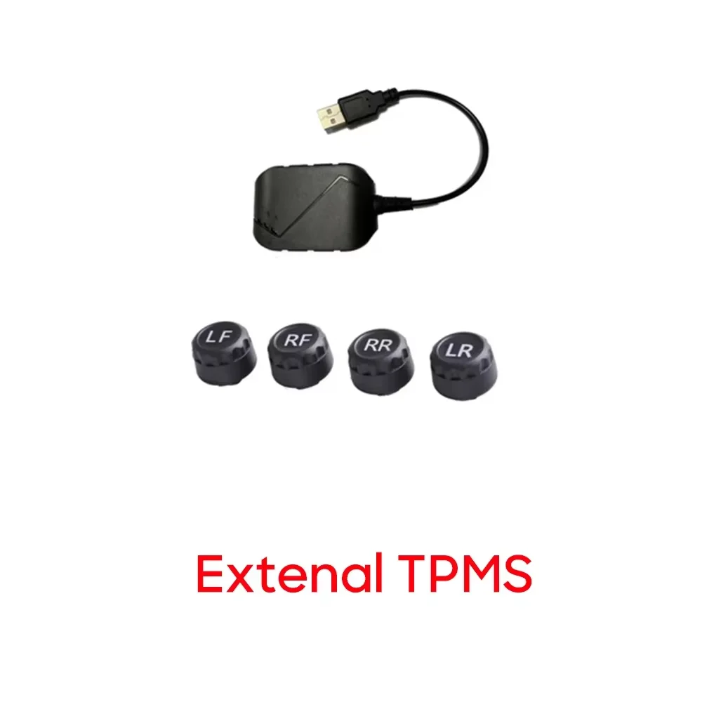 Tire Pressure USB For Car Navigation Display Radio Android TPMS Monitoring System Alarm System Internal External 5 Sensors