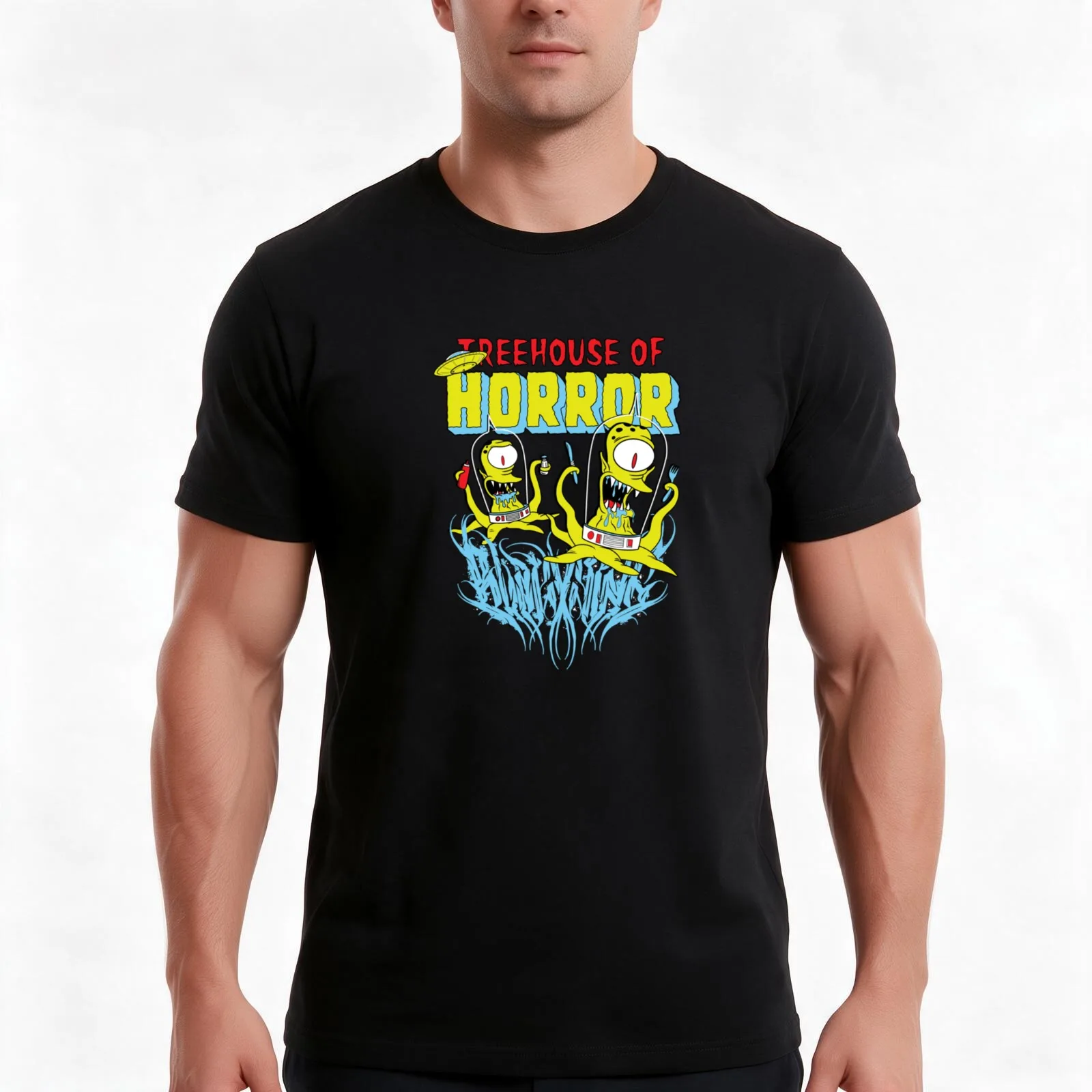 Kang and Kodos treehouse of horror T-Shirt Summer Casual Cotton Tee Oversized Streetwear Tops Vintage Graphic Print