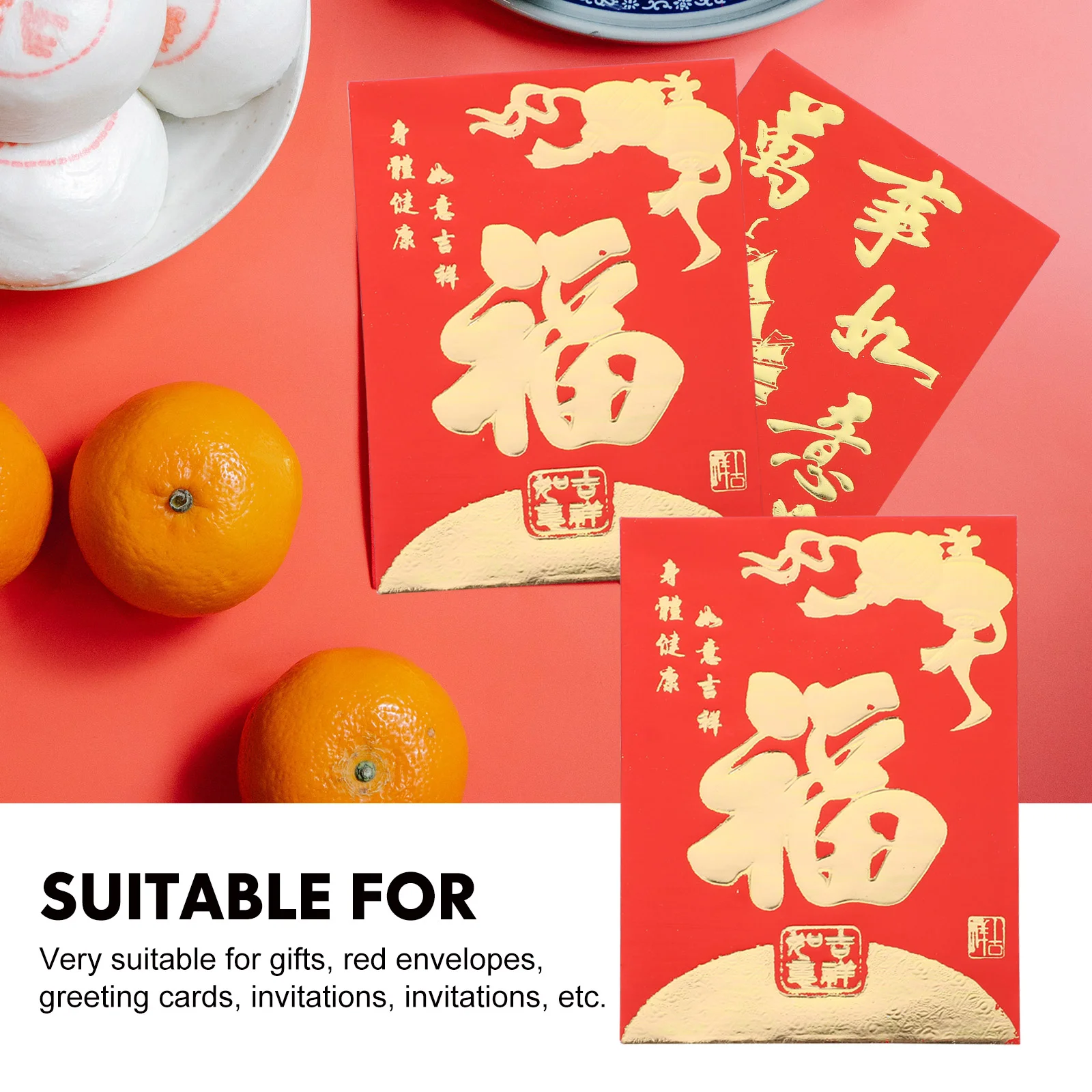 160 Pcs New Year Red Envelope Clear Cellophane Bags Lunar Packets Paper Gift Ceremony Coated Child Traditional Pocket