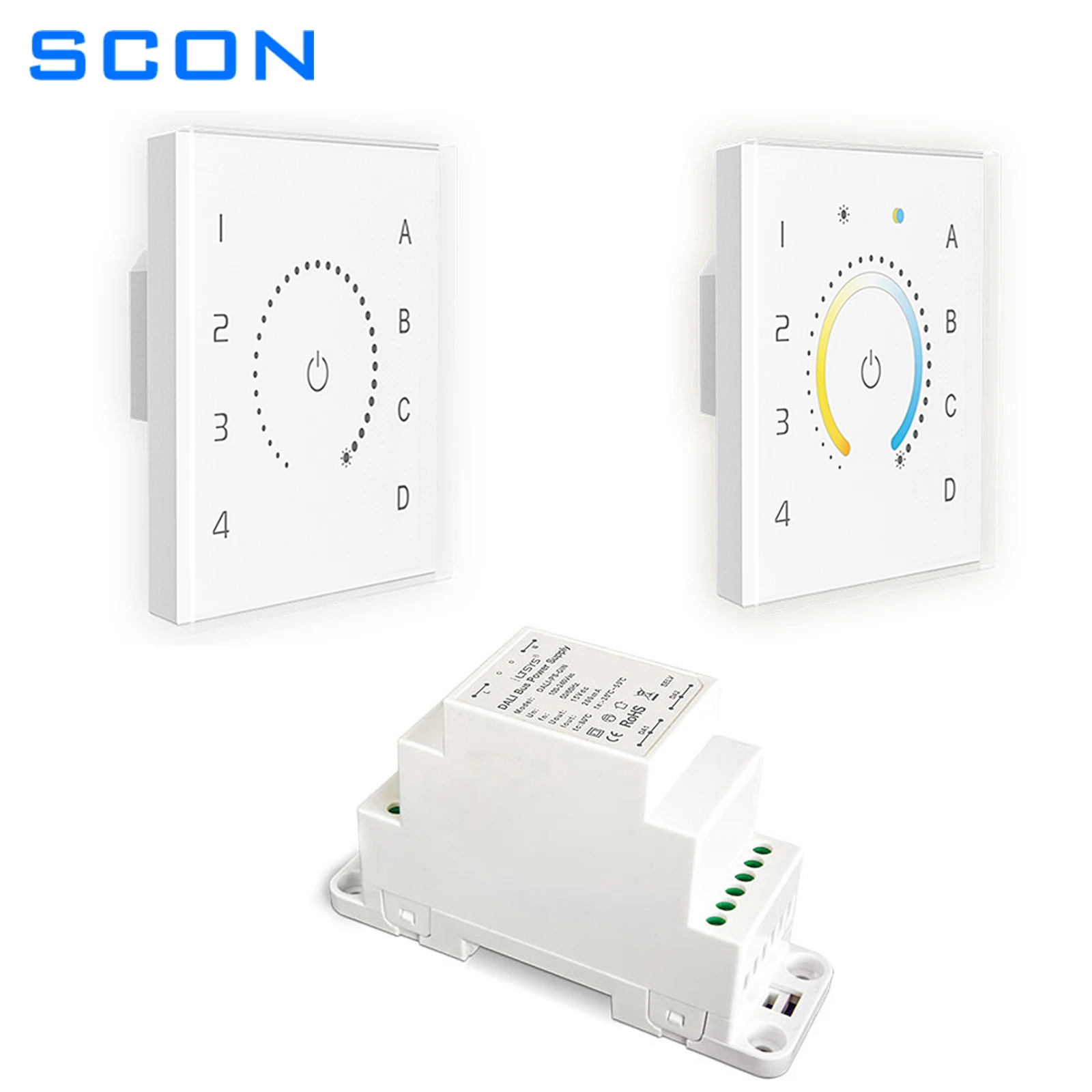 

SCON Dali Master Controller Dimmer CCT RGB RGBW Led Lamp Use Wall Touch Panel Switch Control EDT1 EDT2 Bus Power Suppy