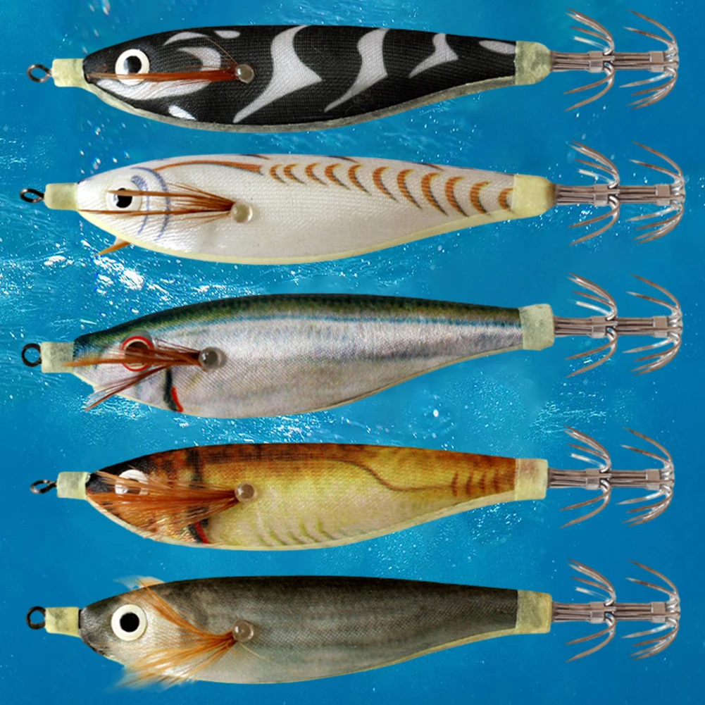 Señuelos de pesca fluorescentes, cebo de pesca luminoso, pulpo, sepia, cebo de pesca, anzuelo de calamar de simulación, anzuelos de calamar luminosos