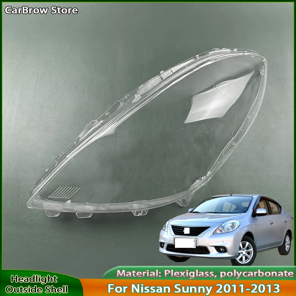 

Крышка передней фары для Nissan Sunny 2011 2012 2013, прозрачный корпус фары, замена оригинального абажура из плексигласа