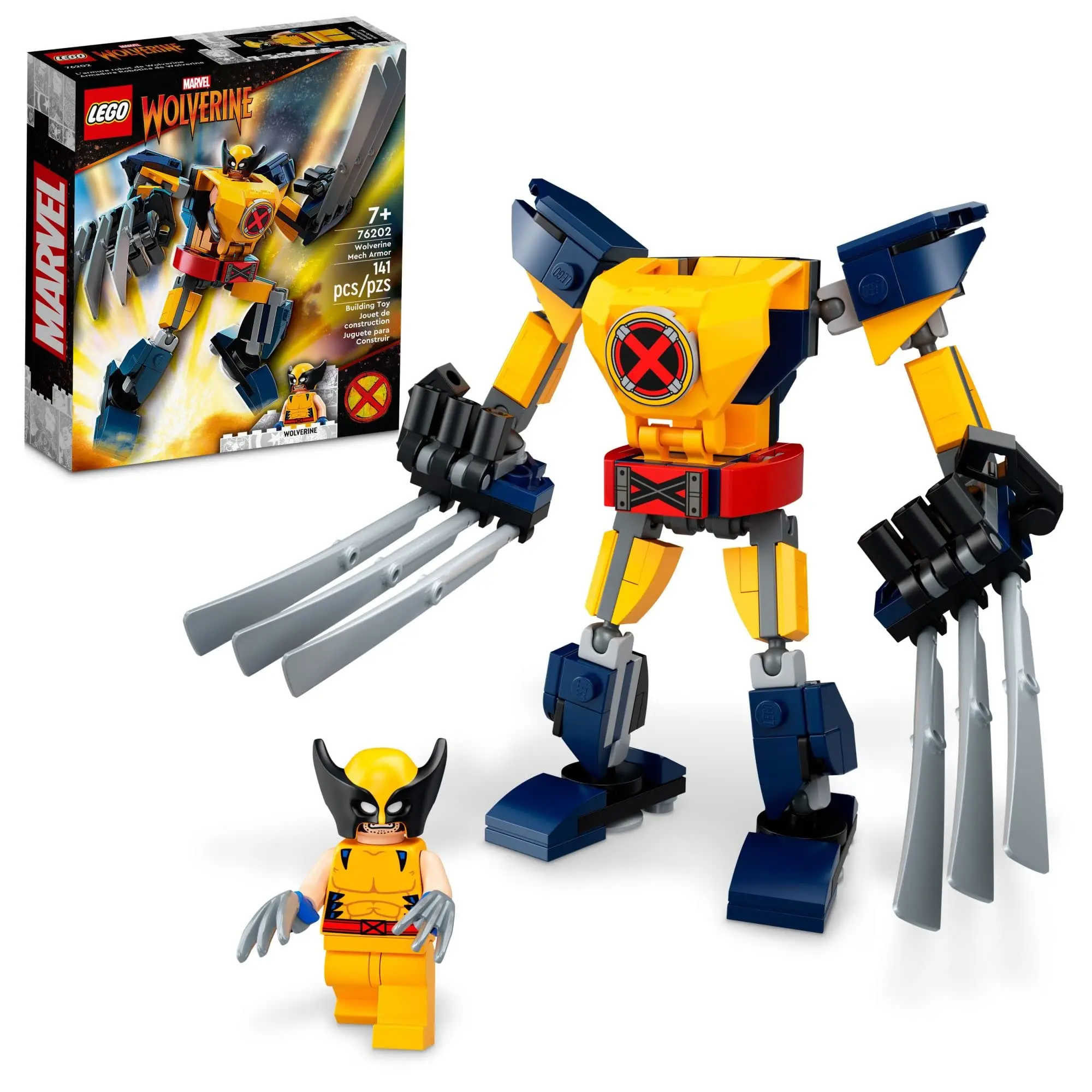 

LEGO Marvel Wolverine Mech Armor 76202 Building Kit Collectible Mech and Minifigure for Wolverine Fans Aged 7+ (141 Pieces)