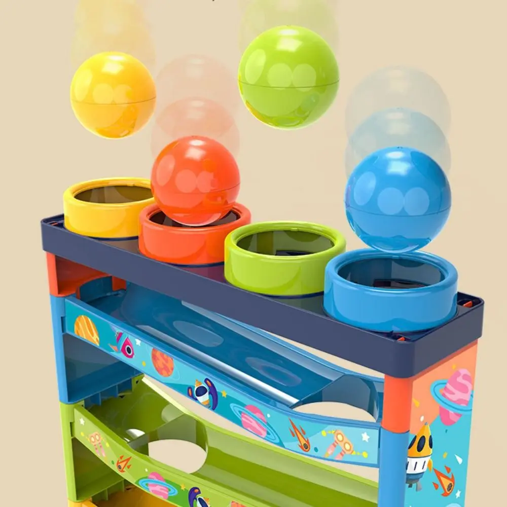 Jouet de rampe de boule roulante coulissante en plastique, jouet interactif Montessori à 5 couches, piste colorée, éducation précoce