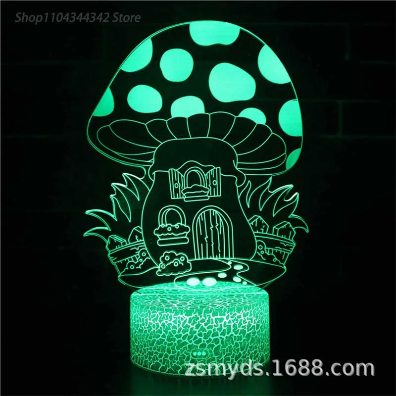 Children's toys 3D creative acrylic plant night light living room bedroom creative parent-child gift decoration light USB atmosp