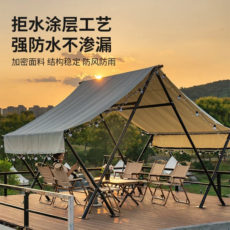 Custom Internet celebrity camp Triangle Hotel W-Canopy Professional Outdoor Restaurant Rooftop  Tent Rainproof Windproof
