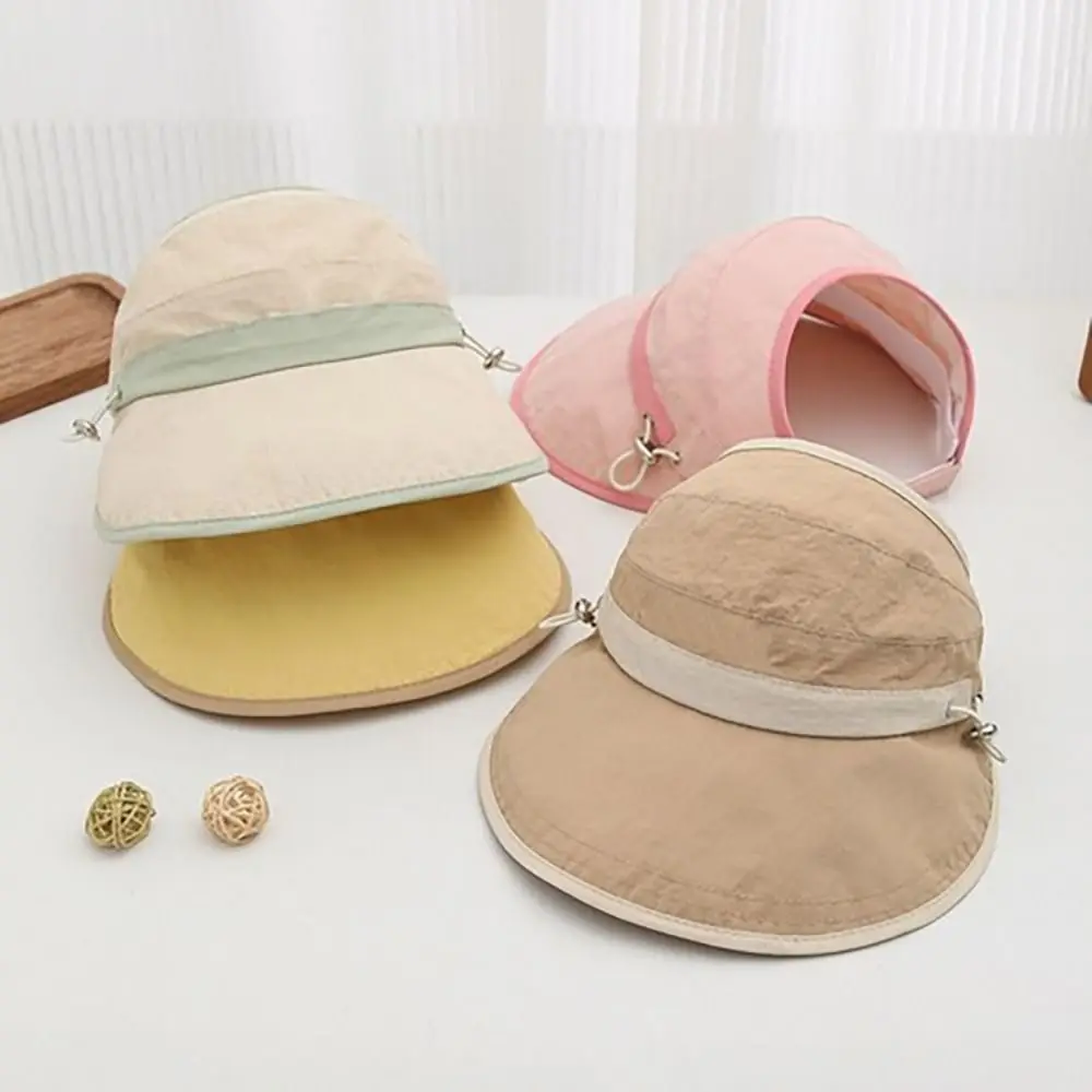 

Летняя детская шляпа от солнца из полиэстера с большими полями, защита от ультрафиолета, детская пустая верхняя кепка, быстросохнущая детская солнцезащитная кепка в корейском стиле, уличная кепка