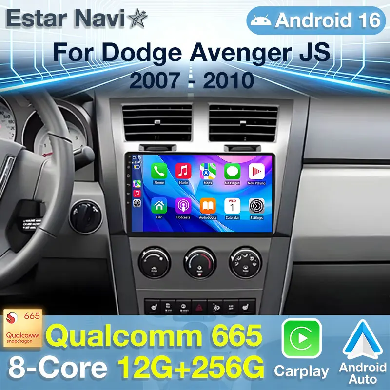 Android 16 Car Radio For Dodge Avenger JS 2007 - 2010 For Dodge Nitro 2006 - 2011 Multimedia Stereo Player NAVI DSP GPS QLED RDS