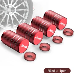 4pcs Car Tyre Valve Caps Aluminium Alloy Tire Valve Dust Protection Cover For Jeep Grand Cherokee Compass Patriot Renegade