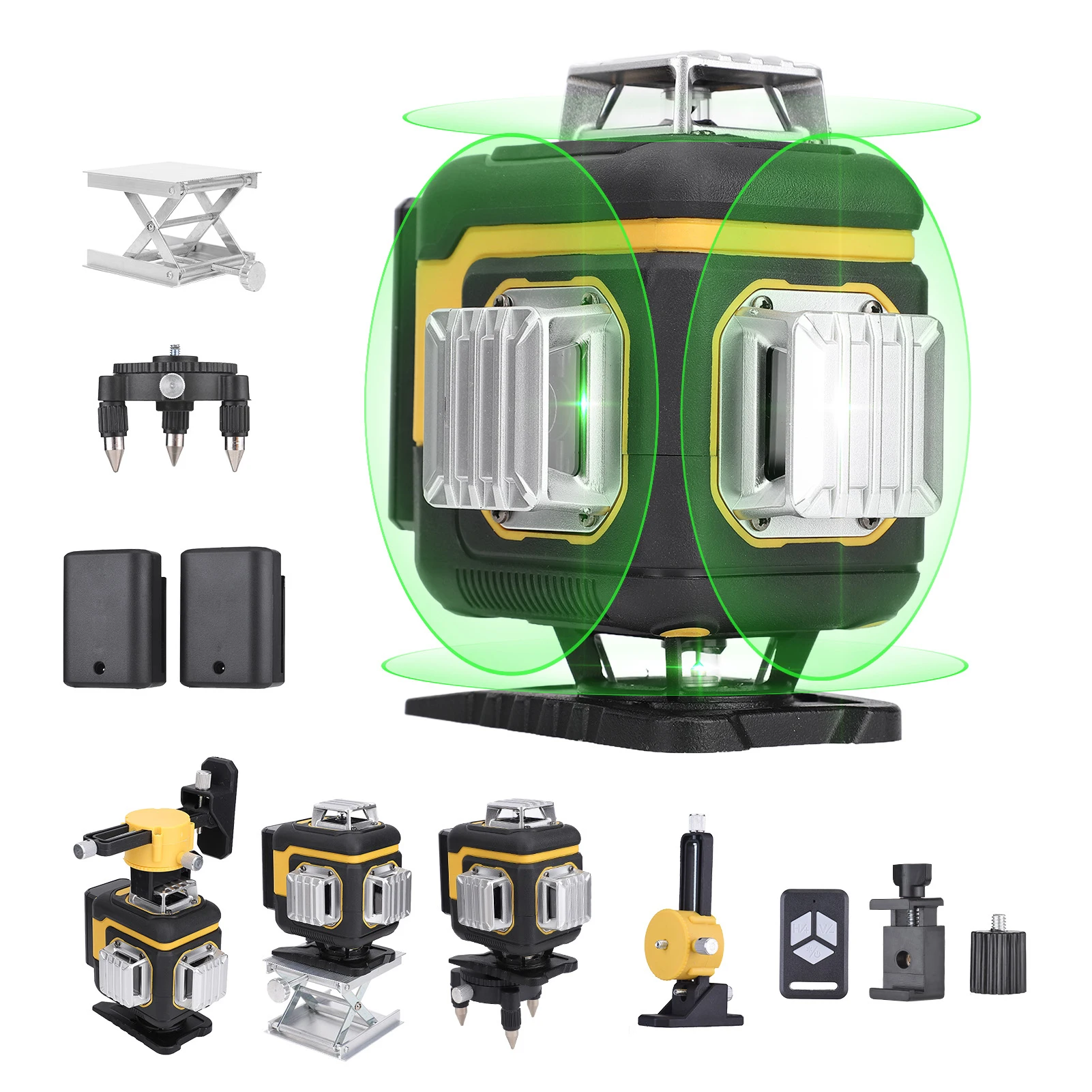 

4D Green Cross Line Laser Level - 16-Line Self-Leveling for High-Precision Tiling, Flooring, and Picture Hanging Projects