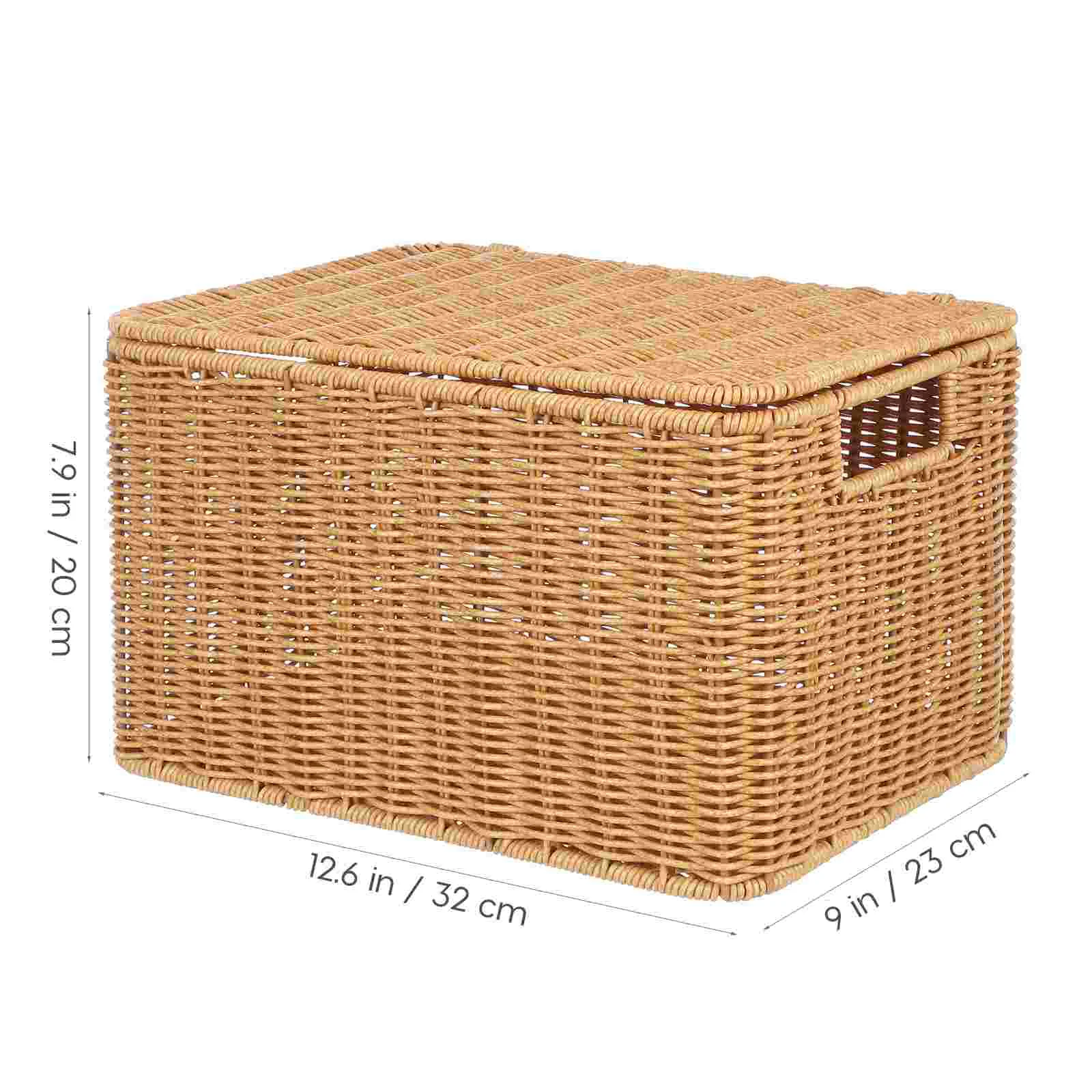 Woven Storage Basket Clothing Receiving Toy Laundry Baskets Box Decorative Pp Imitation Rattan Clothes Bins for