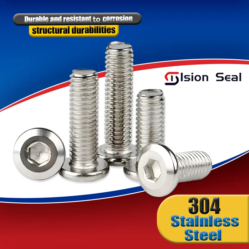 5/10/50X 304 In Acciaio Inox Grande Piatto Esagonale Esagono Incassato Testa Allen Mobili Rivetto Vite Connettore Comune Bullone M3 M4 M5 M6 M8