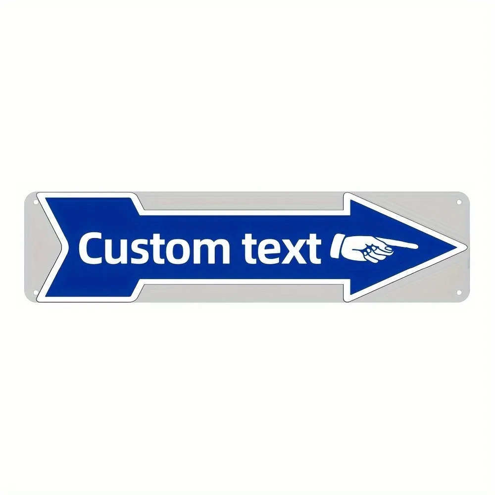Personalized Arrow Route Sign, Custom Metal Directional Plaque, Vintage UV Wall Decor For Shop Office Decor Only