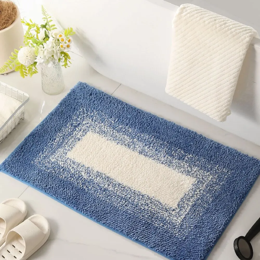 VIKAMA Ins Wind Rainbow Home Bathroom Floor Mat Super Absorbent Flannel Door Mat For Bathroom Entryway Home Decoration
