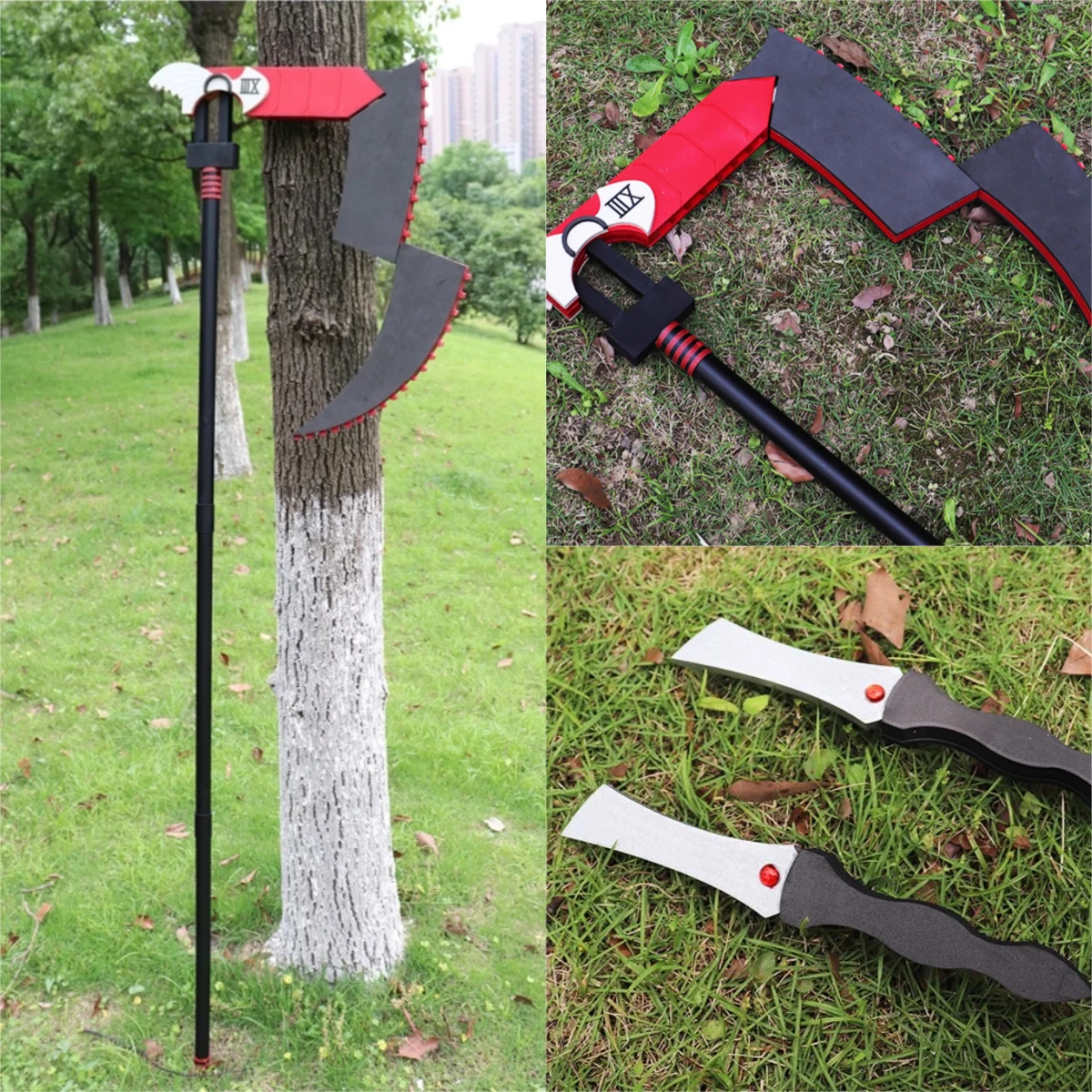 

170cm Anime Tokyo Ghoul JUZO SUZUYA / REI Big Black Sickle Weapon Cosplay Costume Party Props Show Halloween Props