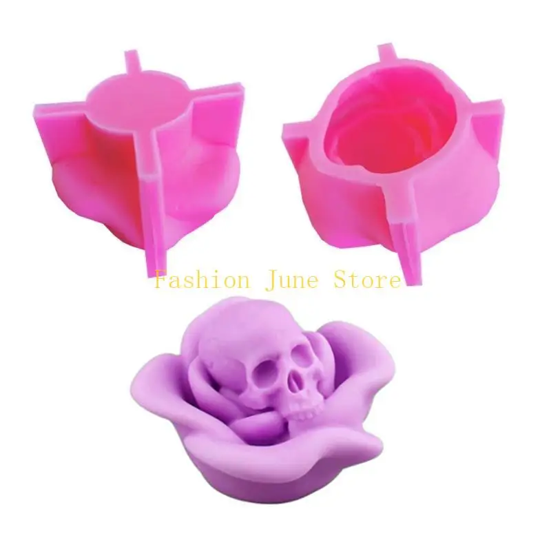 N5KA Handmade Craft Silica Mold for Soap Ornament Making Multifunction Mould Flower Skull Mold Handicraft DIY Supplies