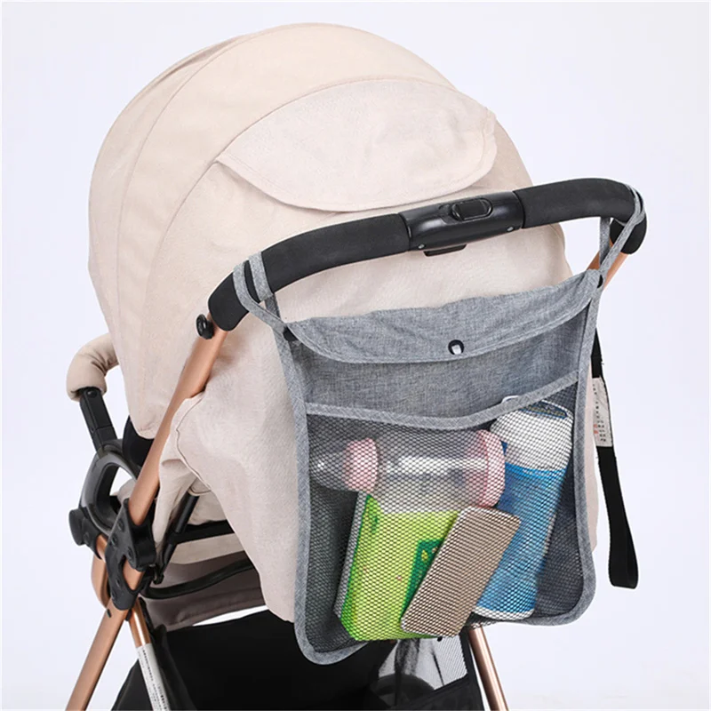 Baby Cart Hanging Bag Large-Capacity Double Pocket Storage Bags Baby Supplies Storage-Bag Multi-Function Mesh Design Storage Bag