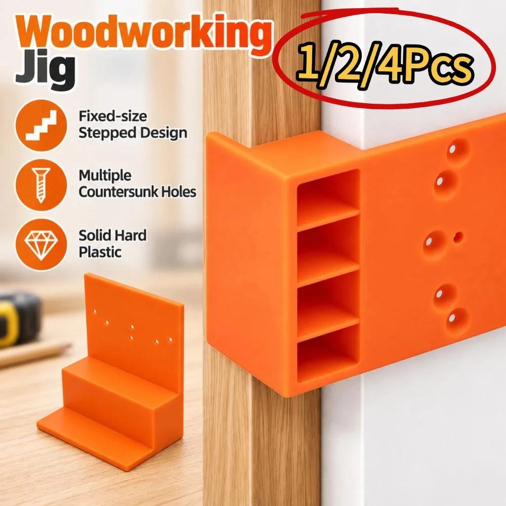 Stepped Positioning Clip For Wardrobe Side Panel Alignment Cabinet Assembly Tool Orange Easy Installation Woodworking Locator