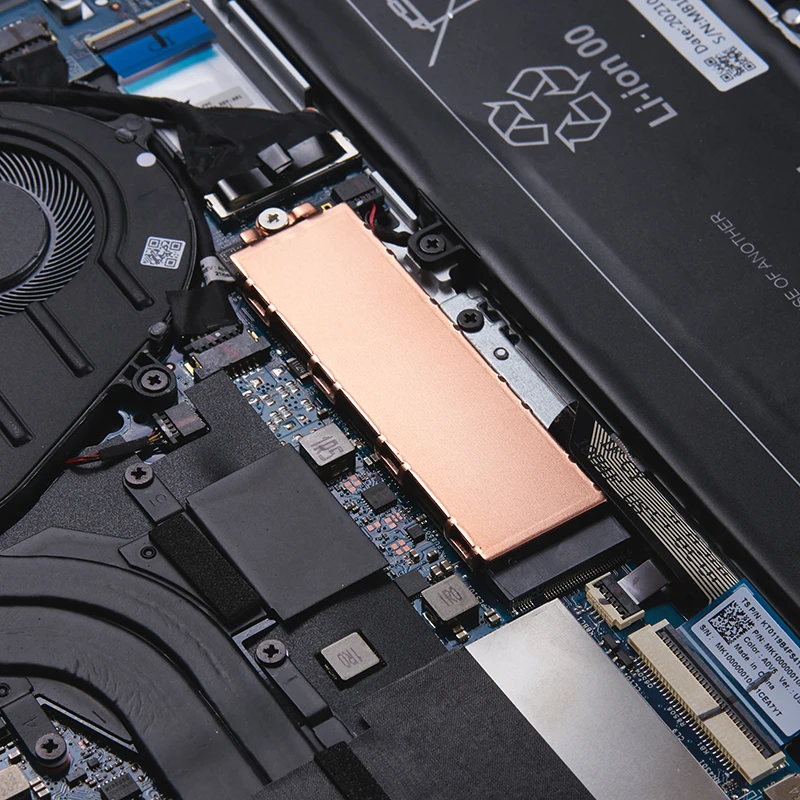ทองแดง M.2 ฮีทซิงค์ Ultra-thin 0.8mm Solid State Hard Disk ฮีทซิงค์ 386.4 w/(m.k) พร้อมแผ่นซิลิโคนความร้อนสําหรับ M.2 NVMe 2280 SSD