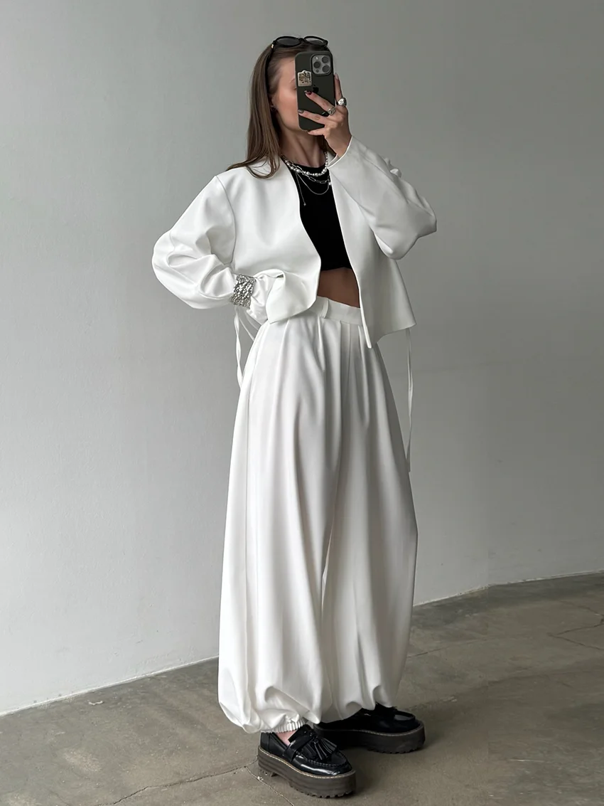 

Marthaiqiqi Winter Ladies Nightgown Suit Long Sleeve Sleepwear V-Neck Pajamas Lace Up Nightie Pants Fashion Female Nightwear Set