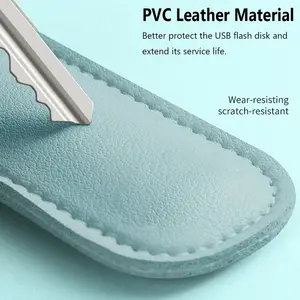 حقيبة قرص جلدية على شكل حرف U ، سلسلة مفاتيح ، محرك أقراص فلاش USB ، حقيبة تخزين ، غطاء واقي ، حافظة ميموري ستيك أعلى 10 مبيعات غطاء Pendrive - No5
