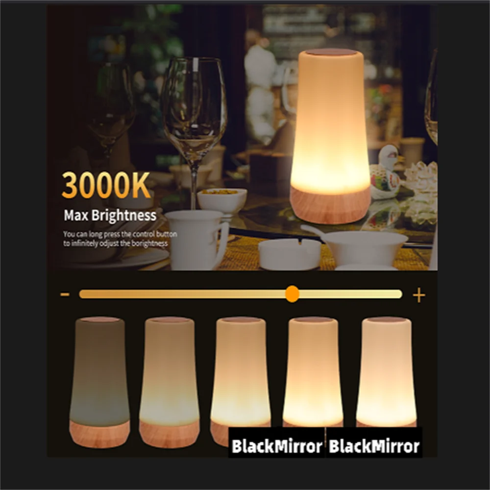 13 Color Remote Control Night Light Usb Rechargeable Atmosphere Light Woodgrain Touch Light LED Desktop Inddor Light Night Lamp