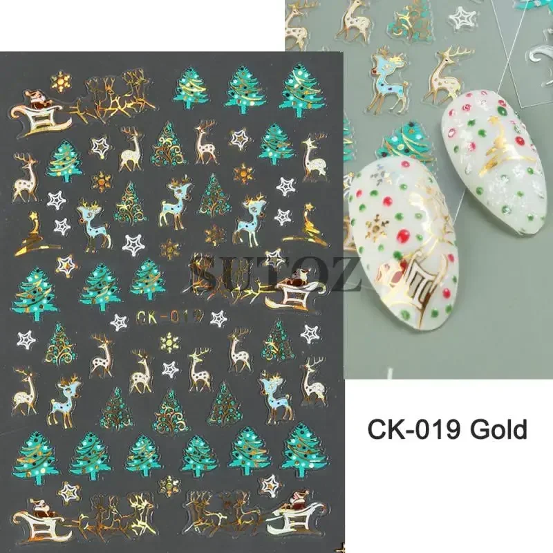 Christmas Nail Art Sticker Christmas Breath Manicure Christmas Elements Back Glue Cartoon Beauty And Health Elk Nail Stic Elk