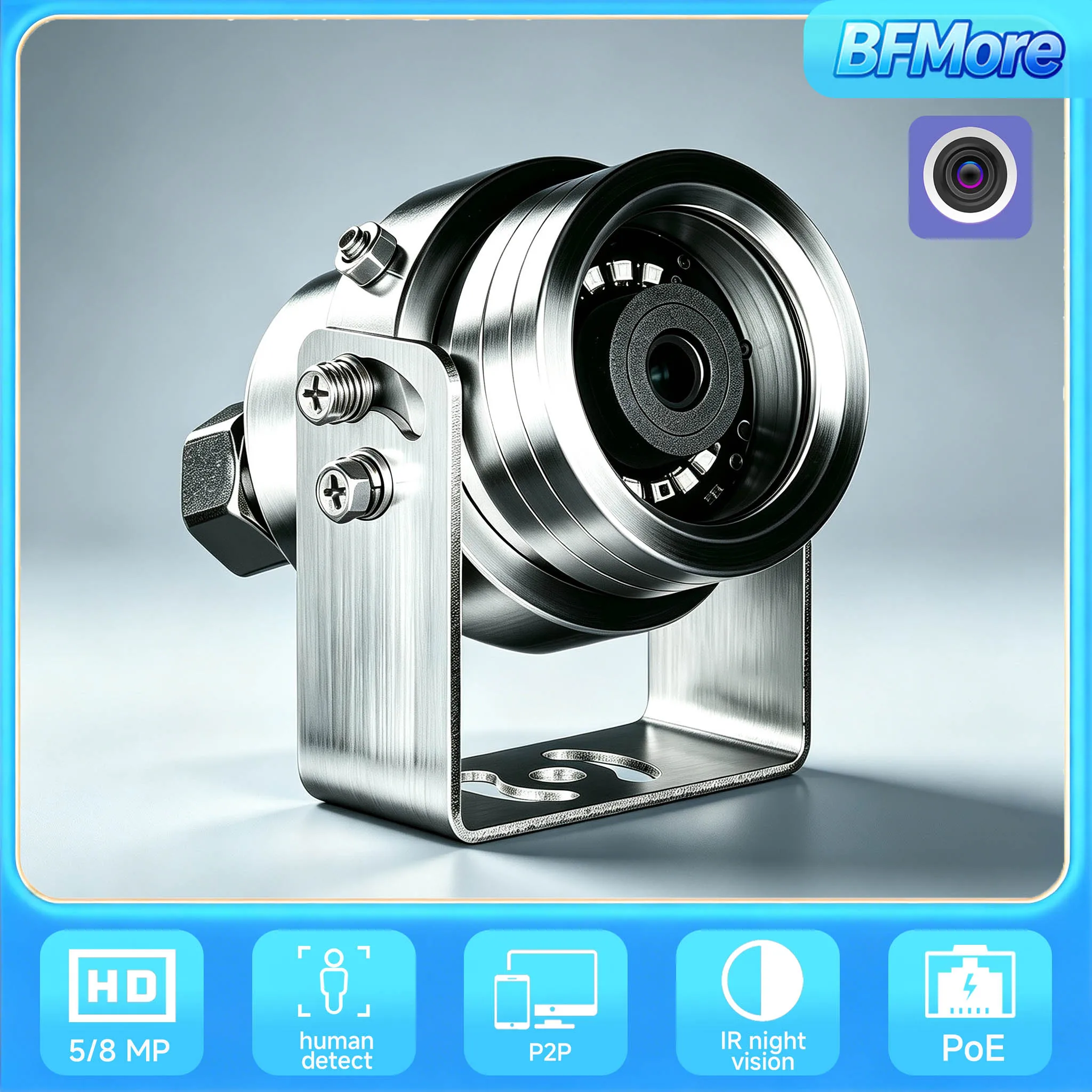 BFMore POE 8MP 5MP 3.6mm Explosion Proof 304 Stainless Car Truck Vehicle Bus IP камера with IR Night Vision Camhi