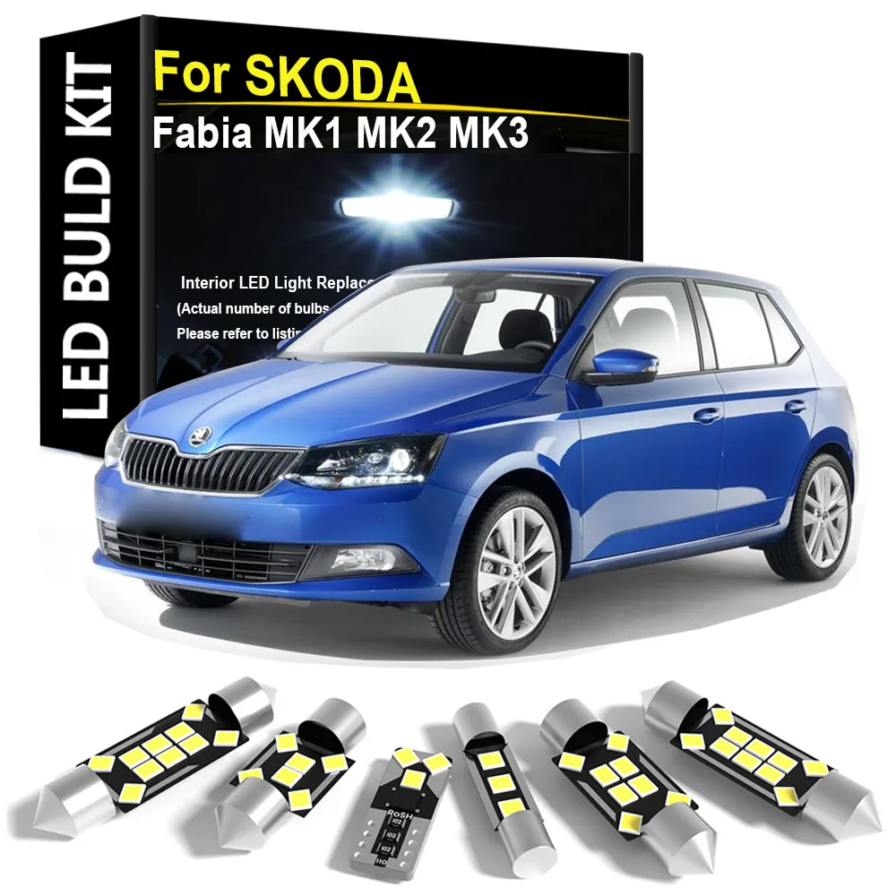 

Car Interior Light LED For SKODA Fabia MK1 6Y2 6Y3 6Y5 MK2 542 545 MK3 NJ3 NJ5 Hatchback Sedan Combi 1999-2022 2023 2024 Canbus