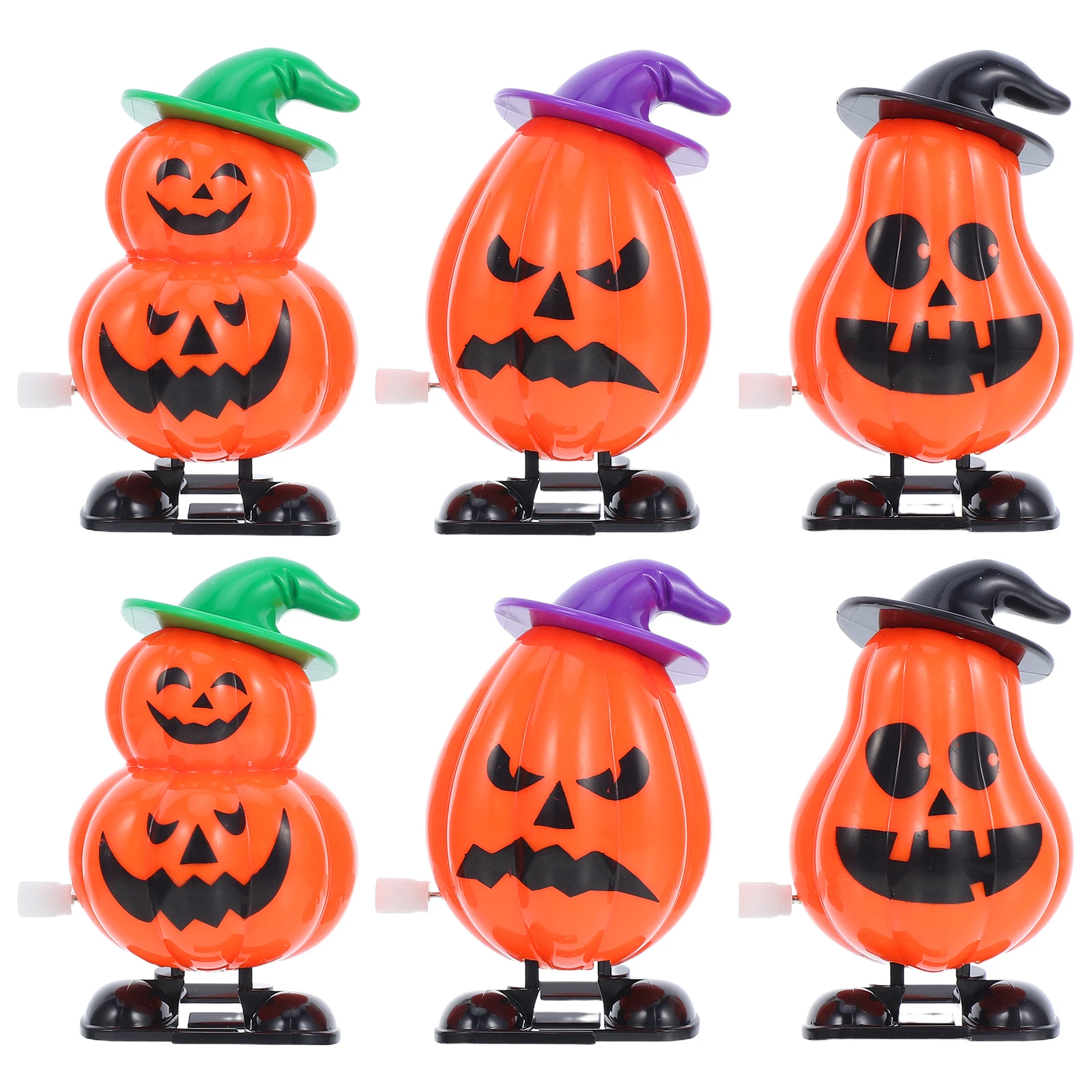 6-delige bulk Halloween-goodies voor kinderen Pompoen Uurwerkspeelgoed Goody Bag Filler Jongen Oranje mandvullers
