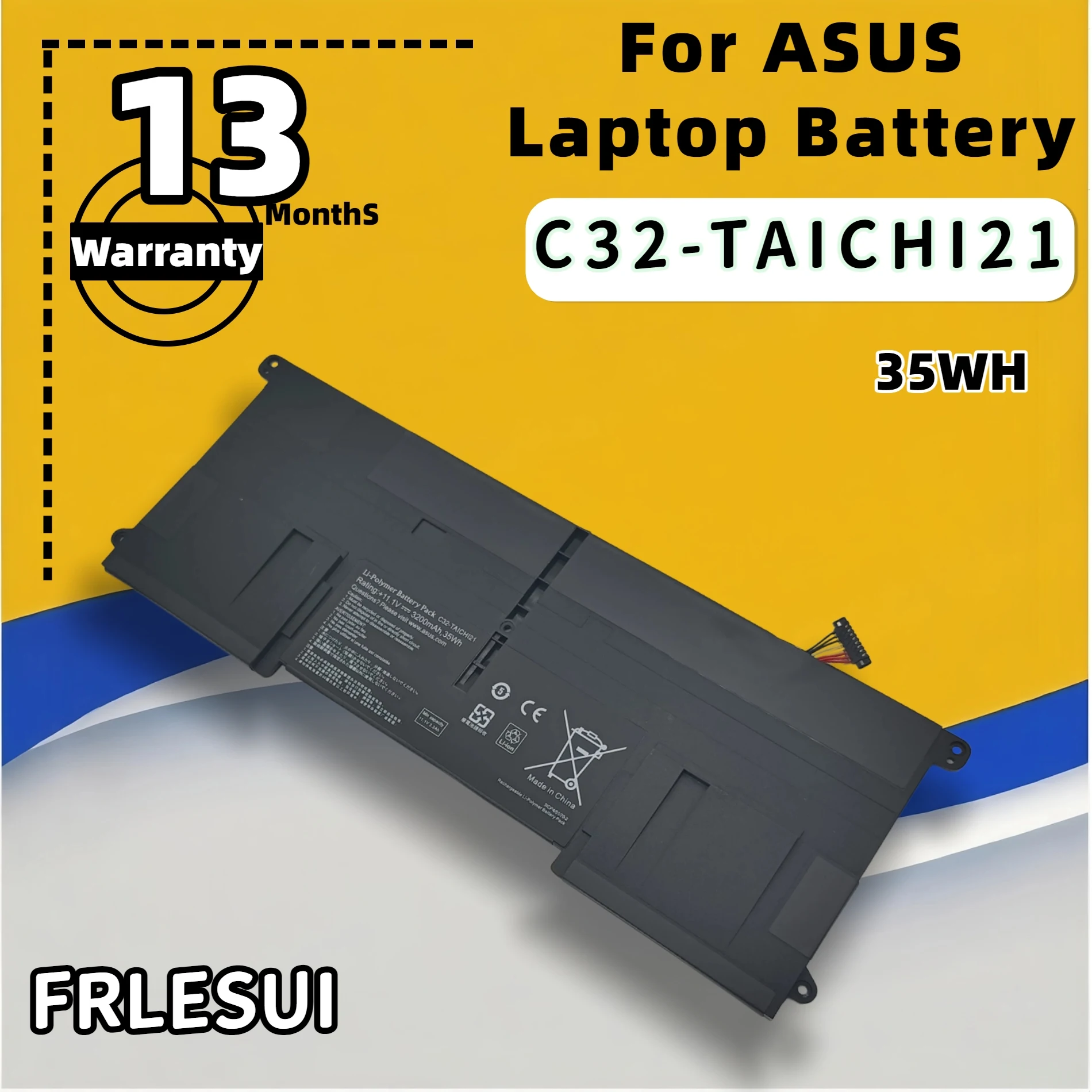 

Аккумулятор FRLESUI для ноутбука ASUS Ultrabook TAICHI21 TAICHI 21 C32-TAICHI21 C32-TAICHI21 35WH TJ21