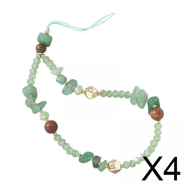 

4xPhone Бусины Цепочка для мобильного телефона Эстетическая цепочка для телефона Женщины Девушки Зеленый