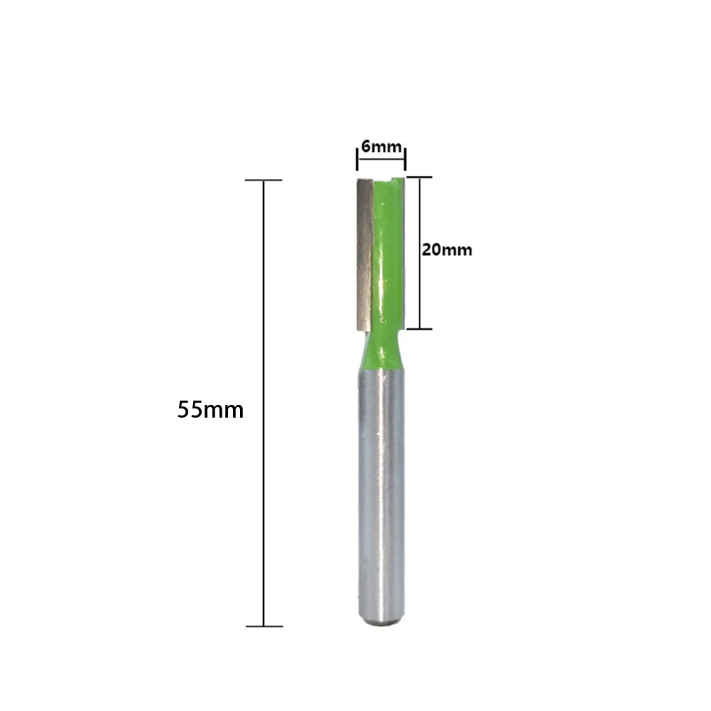 

Professional Straight Router Bit, Solid Hardened Steel Construction, 6mm Shank, Great for Woodworking Projects