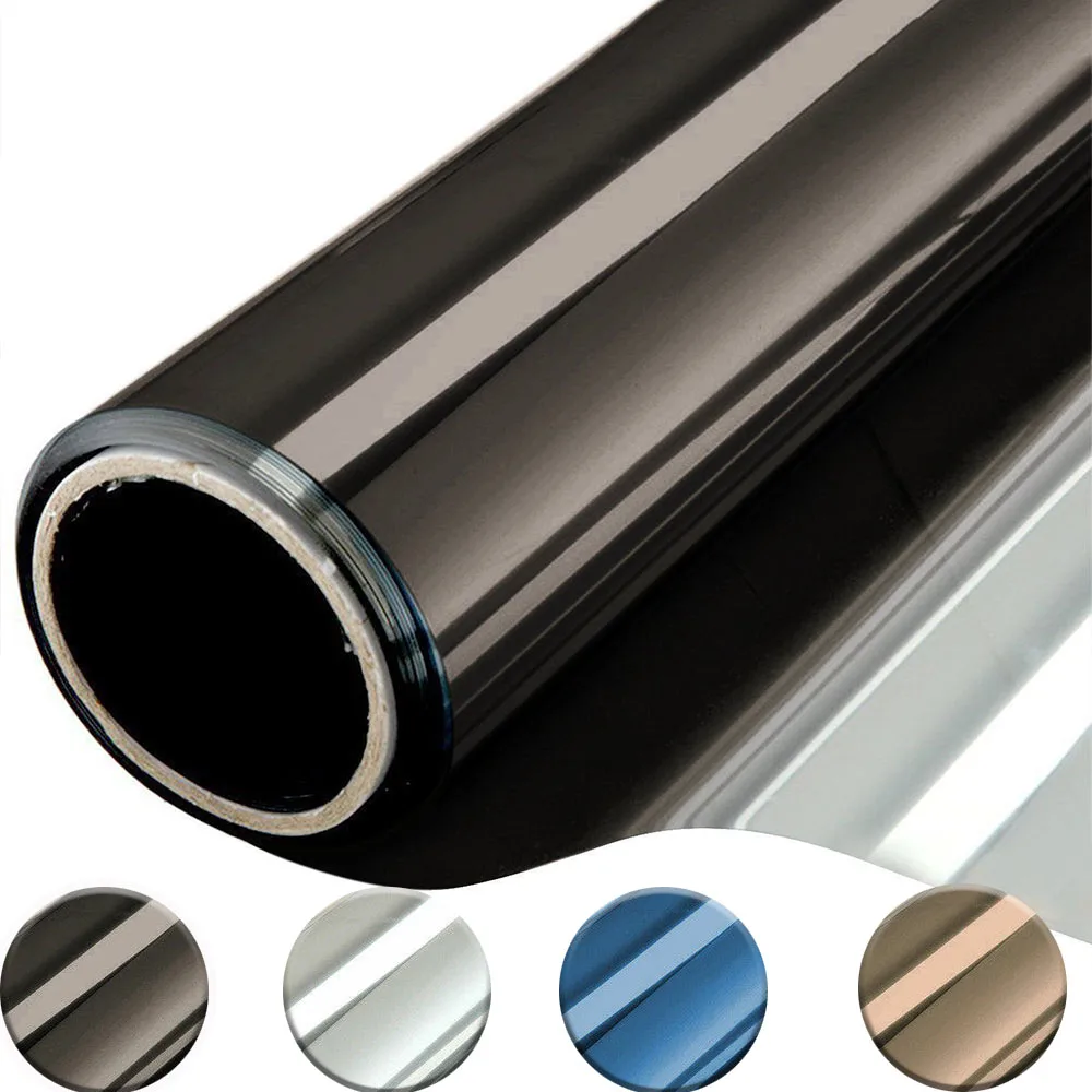 Window Privacy Film Sun Blocking Mirror Reflective Tint One Way Heat Control Vinyl Anti UV Window Stickers for Home and Office