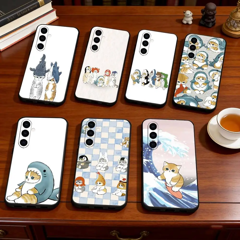 

Cute M-Mofusands Phone Case Black Silicone Soft For Samsung Galaxy A73,A72,A71,A70,A53,A52,A51